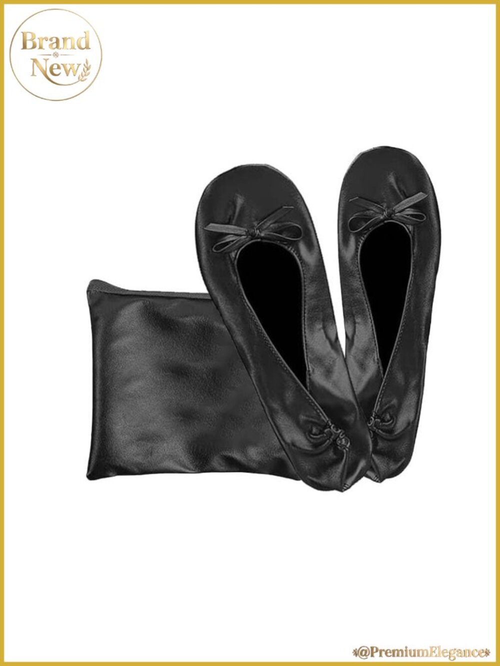 Foldable Flat Shoes for Women Portable Wedding Travel Dance Flats with Pouch